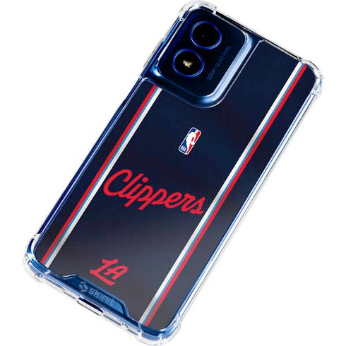 NBA Los Angeles Clippers Distressed Red Moto G 5G (2024) Clear Case